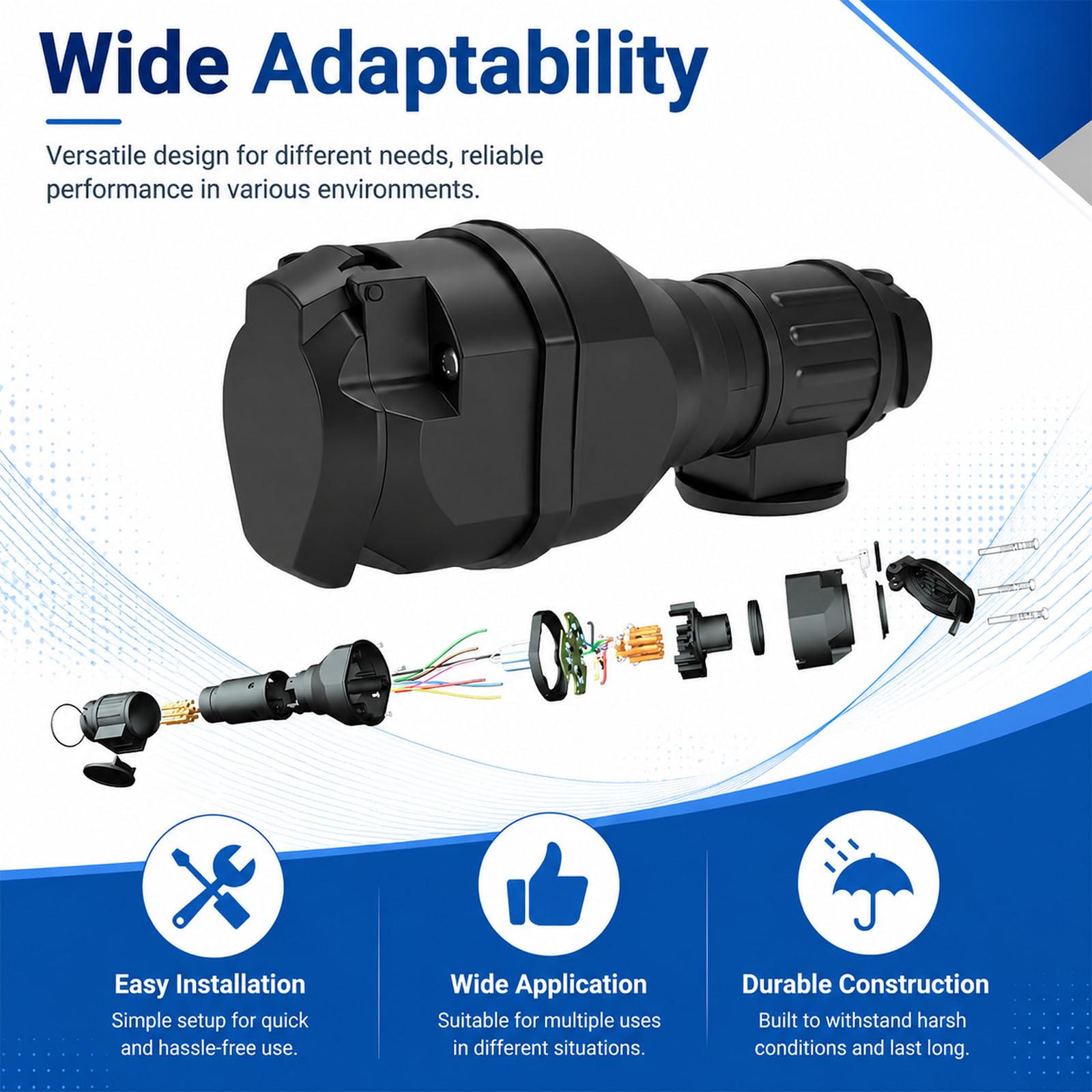 LED Adapter Anhänger - 12V Anhänger Stecker 13 Polig auf 7 Polig | Stecker Anhänger 13 Polig, Anhänger Adapter 13 Auf 7 Polig für LED-Beleuchtung für PKW