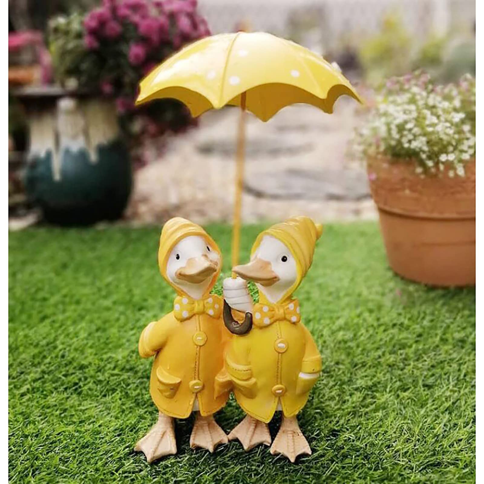 Akcesoria domowe Żywica Rzemiosło Zwierząt Parasol Kaczka Ozdoby Ogrodowe Ogród Ozdoby Ogrodowe Kreatywne Ozdoby do Salonu little surprise