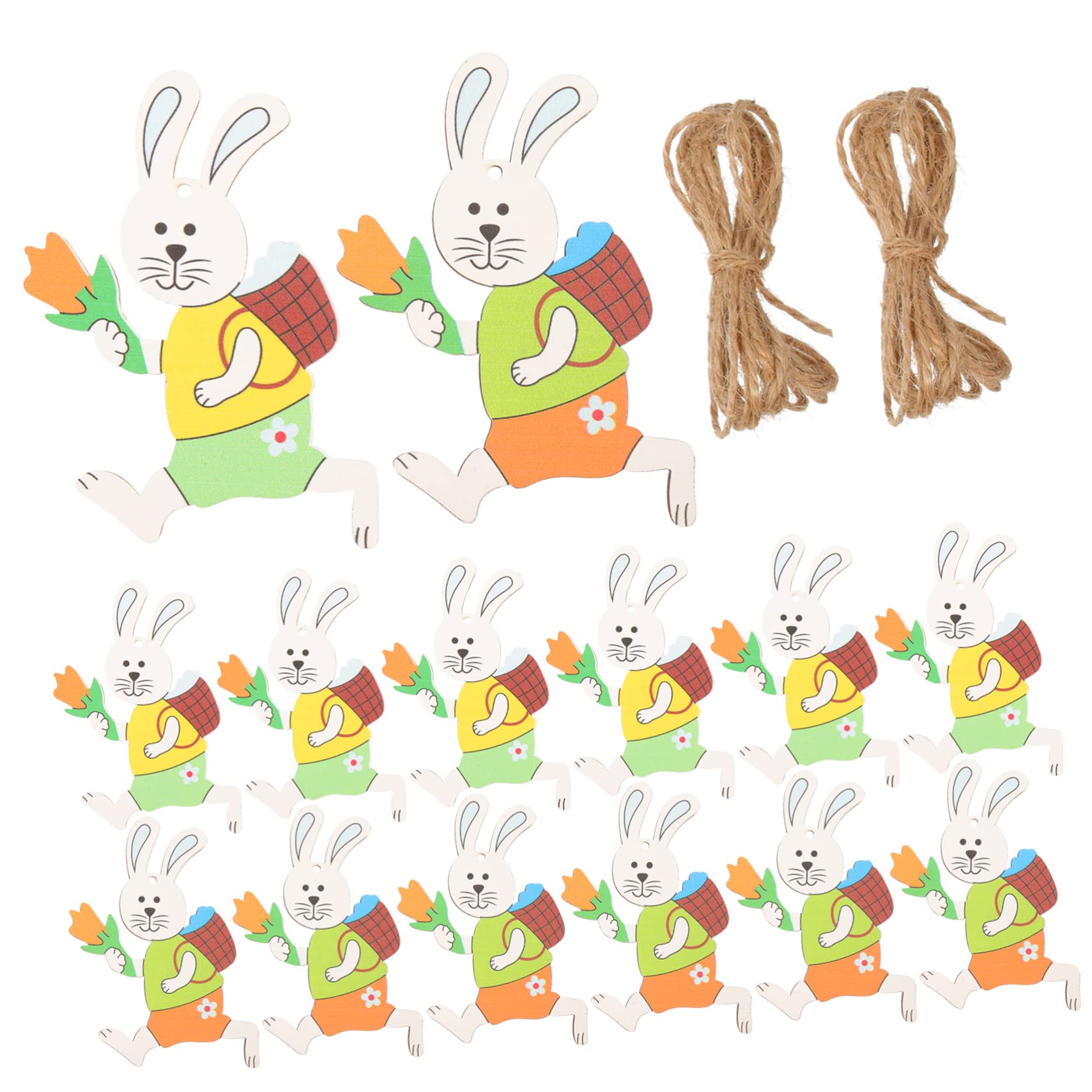 CLMJHG FCXDMY 40 Pezzi di Pasqua in Legno Coniglietto Ciondolo Ornamenti da Appendere per Decorazioni da Giardino Ragazzi e Ragazze Giochi e Decorazioni per la Casa per Creare un'Atmosfera Festiva