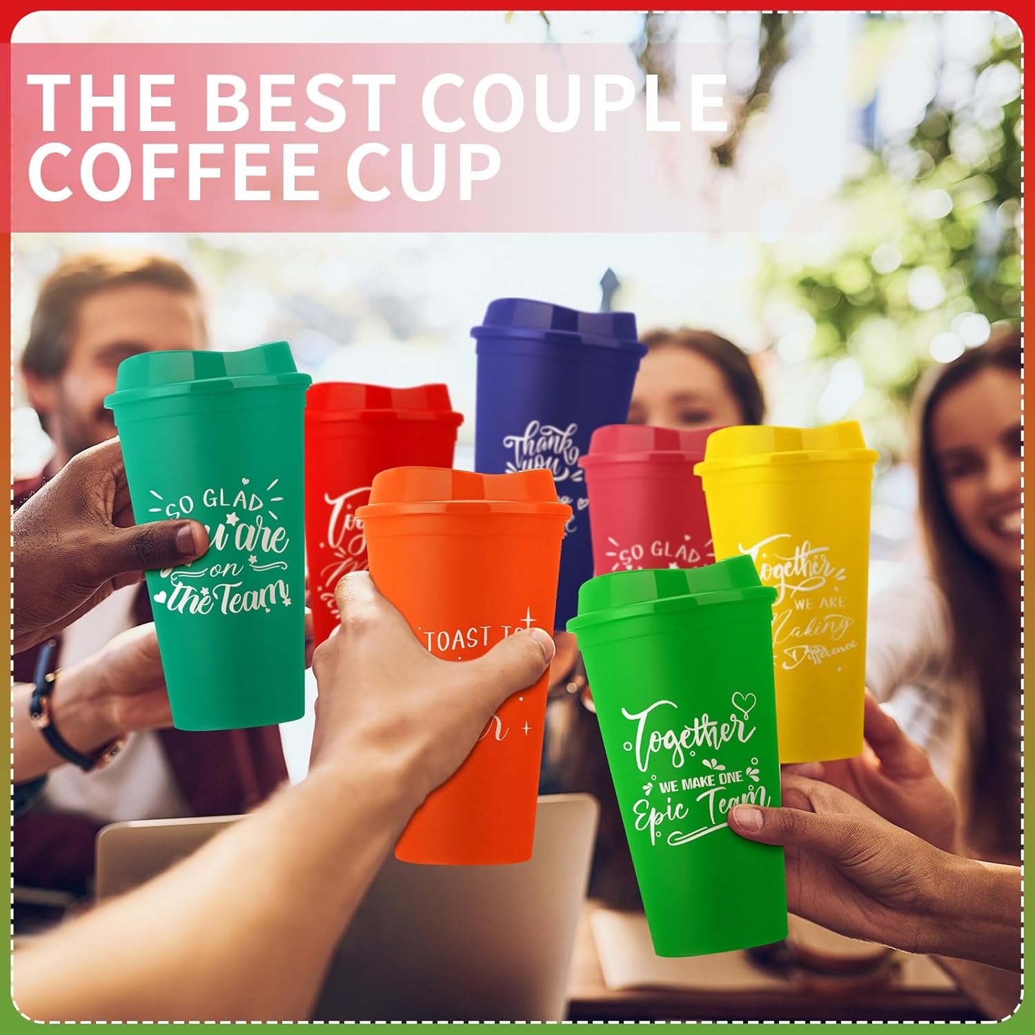 Pickmesh 15 Pcs Employee Appreciation Gifts Bulk 16 oz Plastic Tumbler with Lid Inspirational Staff Thank You Gifts for Team Reusable Travel Coffee Cups for Coworker Volunteer Teacher (Bright Color) - Image 4