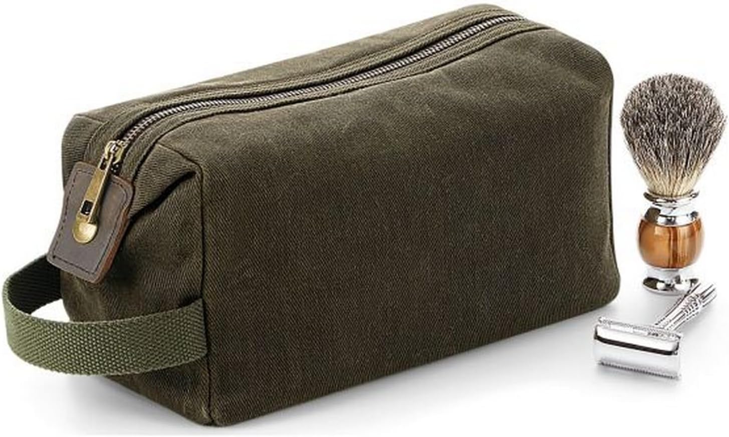 Quadra Unisex Heritage Waxed Canvas Wash Bag (QD651) - Waterproof Shoulder Bag - Black