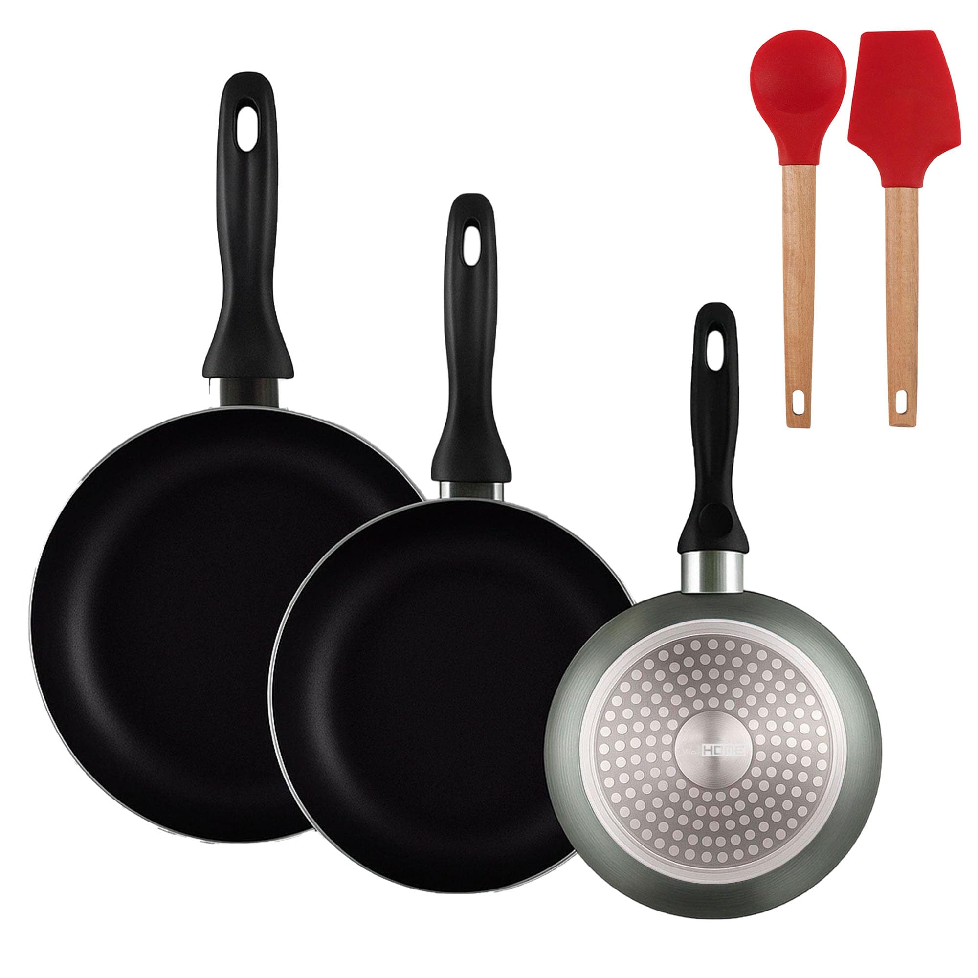 Poêles en aluminium pressé gris métallisé Well Home et silicone