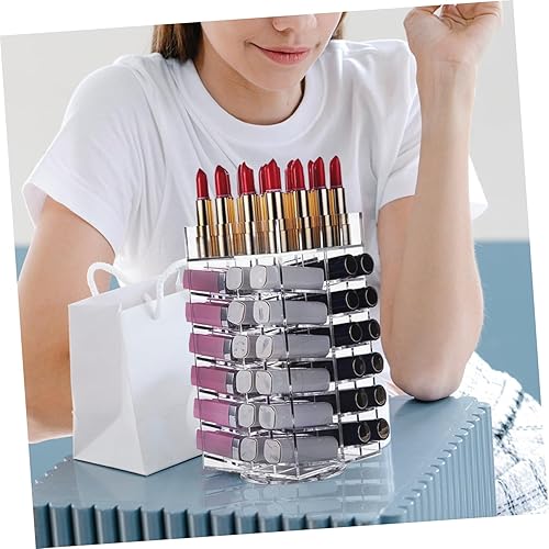 Miniatura 9 de Beatifufu 1 soporte giratorio de acrílico para lápiz labial, organizador de maquillaje desmontable para escritorio, solución de almacenamiento