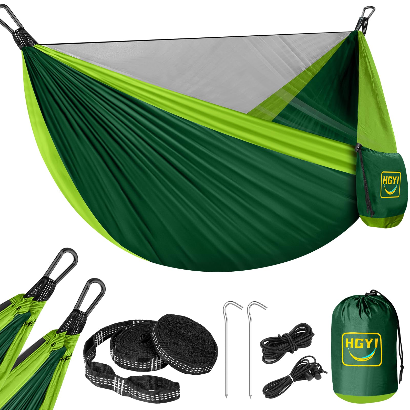 Camping Hammock Mosquito Net,Double &amp; Single Portable Hammocks Hammocks with 2 Tree Straps,Hammock Tent for Travel Camping,Camping Accessories for Indoor Outdoor Hiking Backpacking Backyard Beach