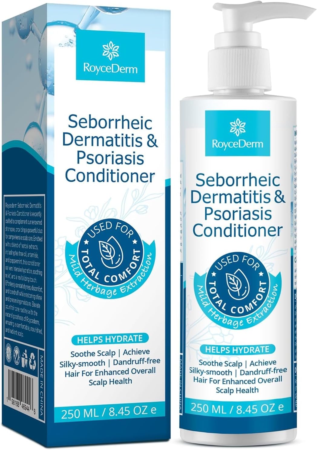 Roycederm Seborrheic Dermatitis Psoriasis Conditioner: Scalp Treatment for Folliculitis Psoriasis Dry Itchy Scalp Oily Hair - Dandruff Conditioner for Healthy Hair
