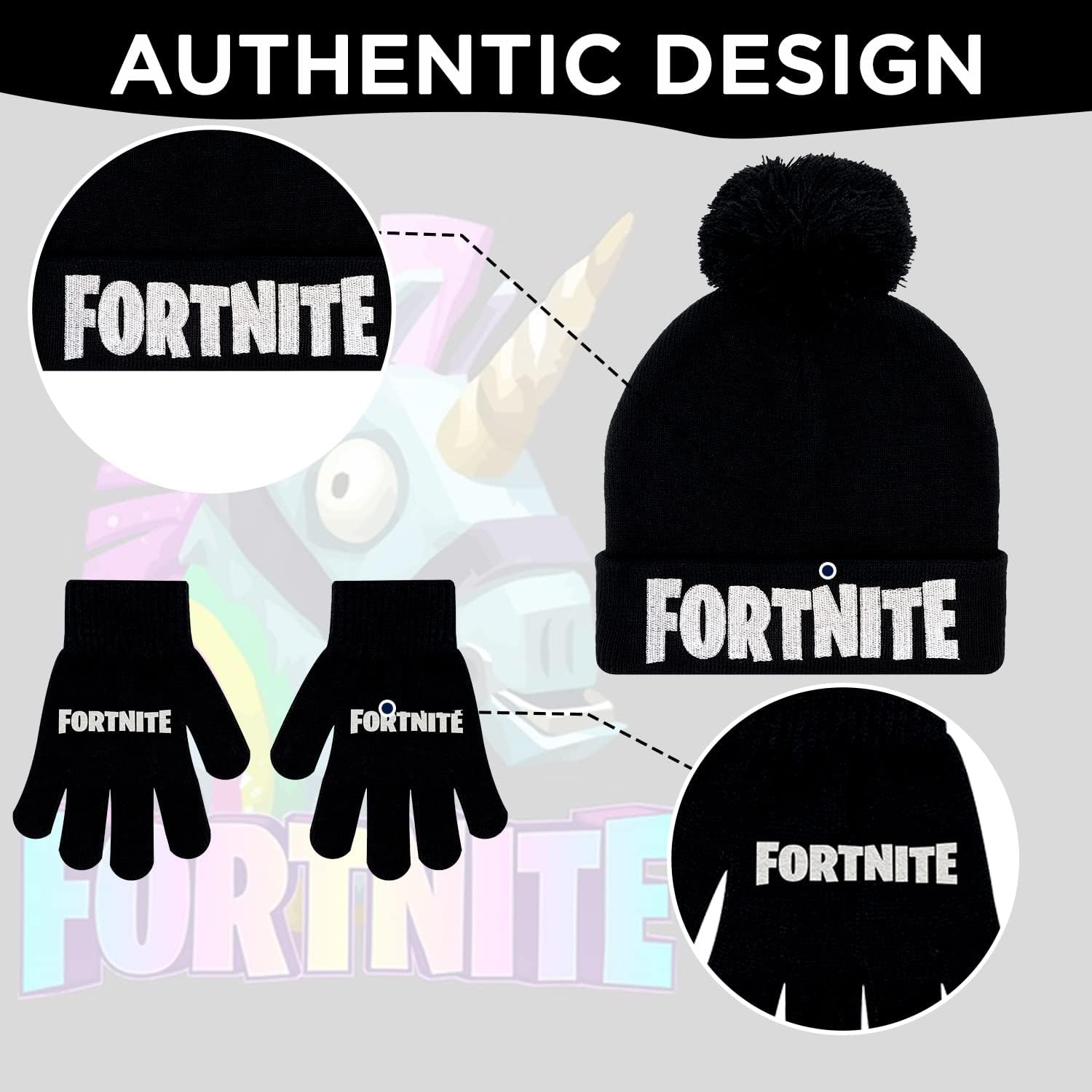Fortnite Boys Winter Beanie Hat and Snow Gloves for Boys 2 Piece Set - Image 5