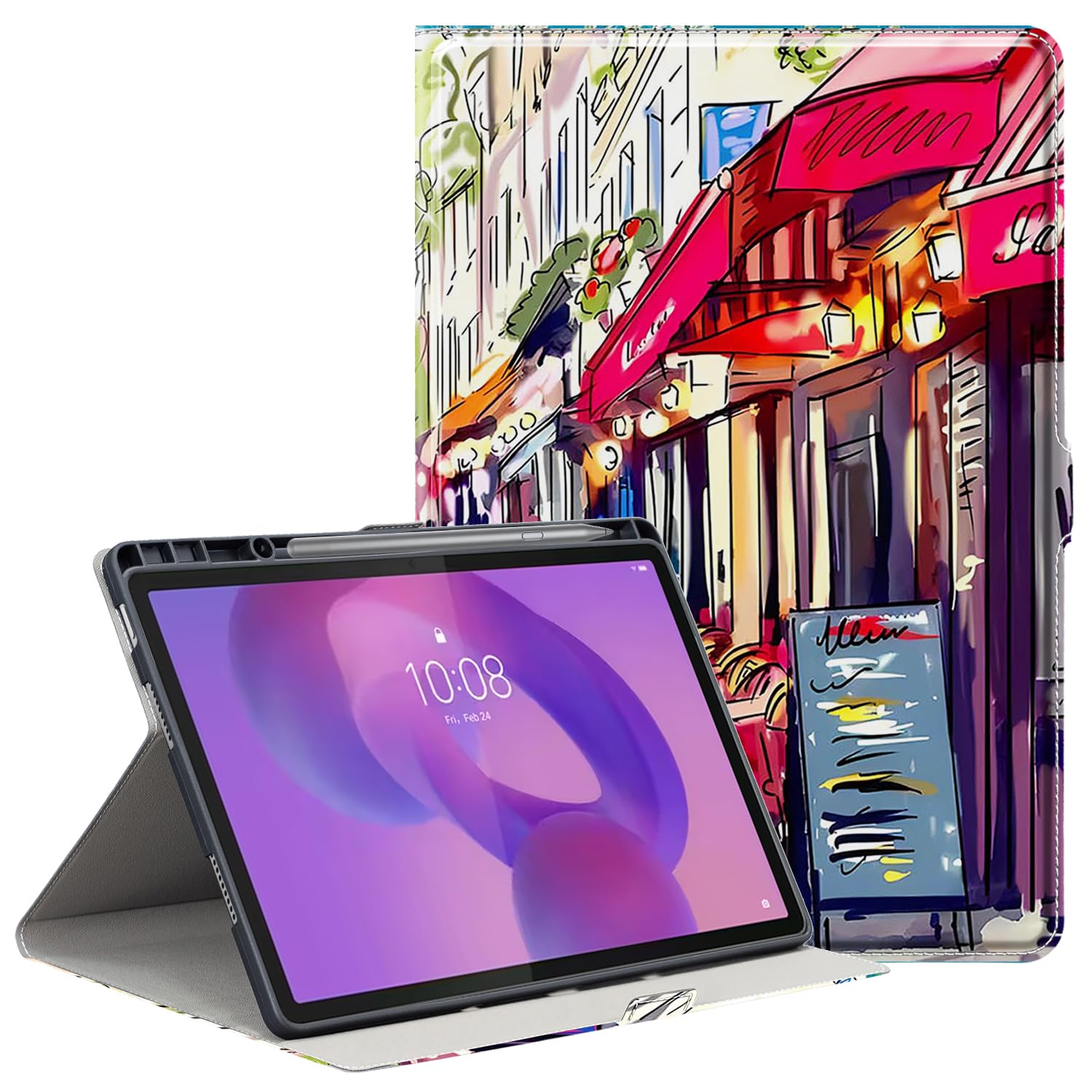 CAUHENYEE Hoes voor Lenovo Idea Tab Pro 12,7 inch (2025), verticale standaard, anti-drop, schokbestendig, beschermhoes voor Lenovo Idea Tab Pro 12,7 inch - blauw
