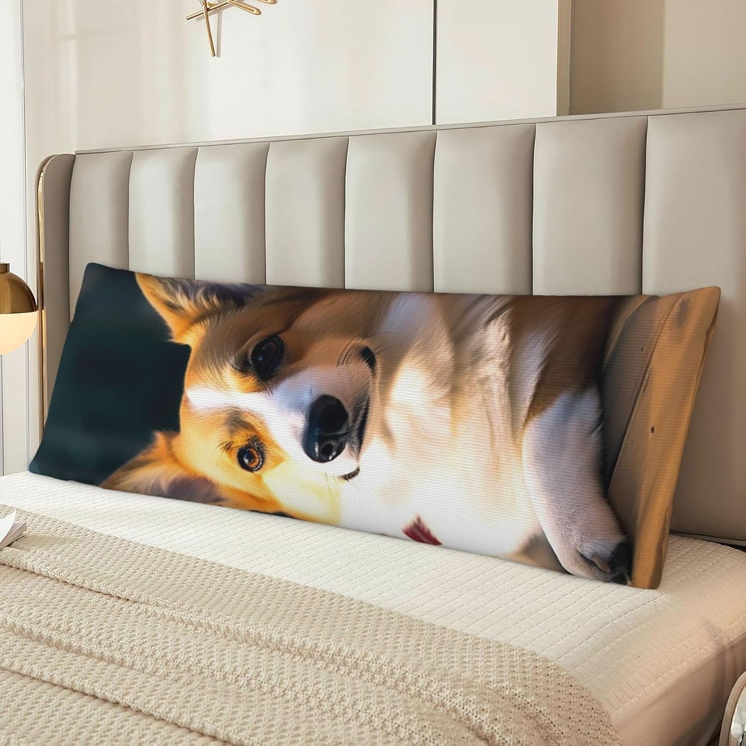 Smart Corgi Body Pillow Cover with Hidden Zipper 54"X20",Ultra Soft Microfiber Long Pillow Case Decorative Bedding Pillowcase Cushion Cover Cases for Bedroom Couch Sofa,Home Gifts