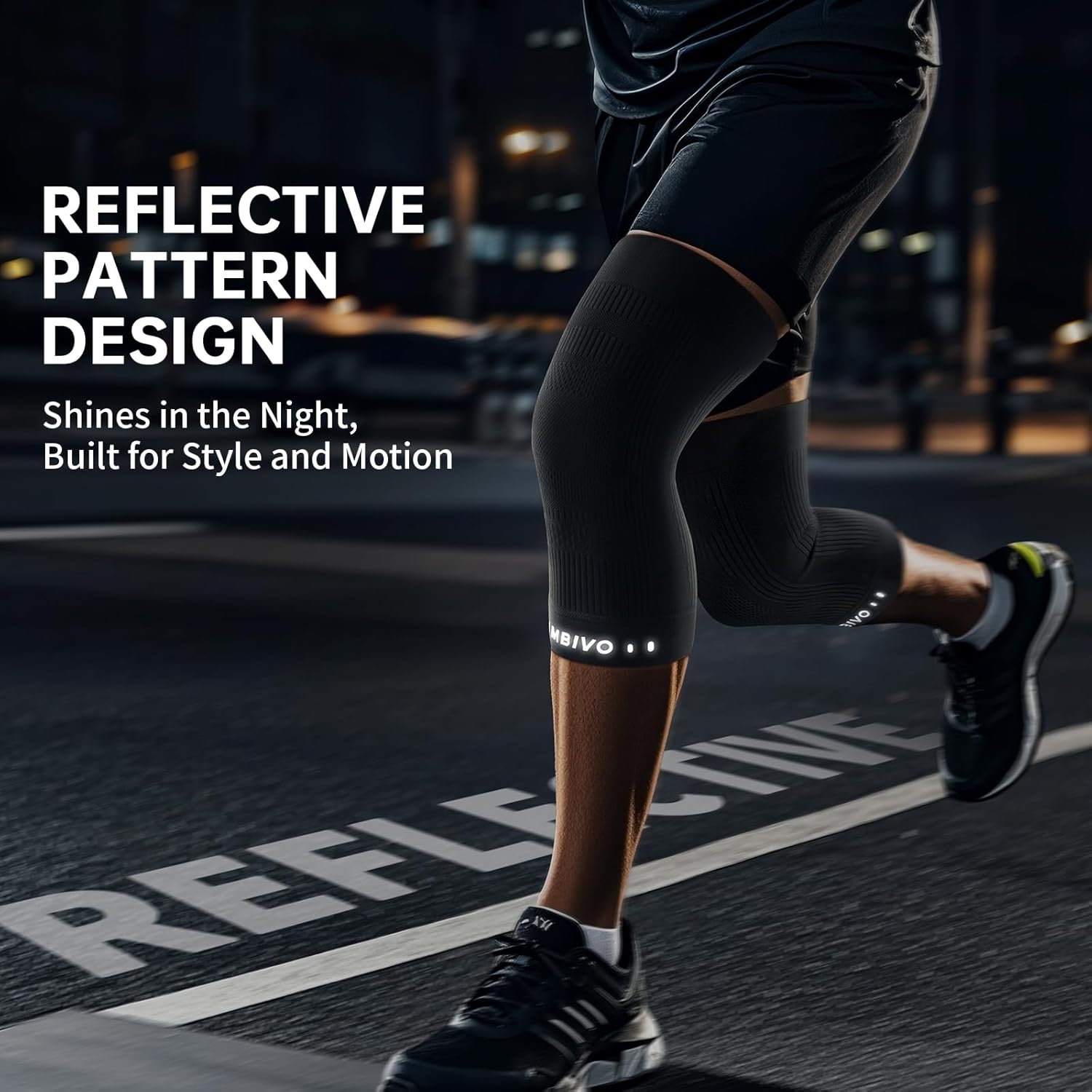 CAMBIVO Knee Brace for Women and Men (2 Pack), Ultra-Thin Lightweight Knee Compression Sleeve (Black, Medium) - Image 5