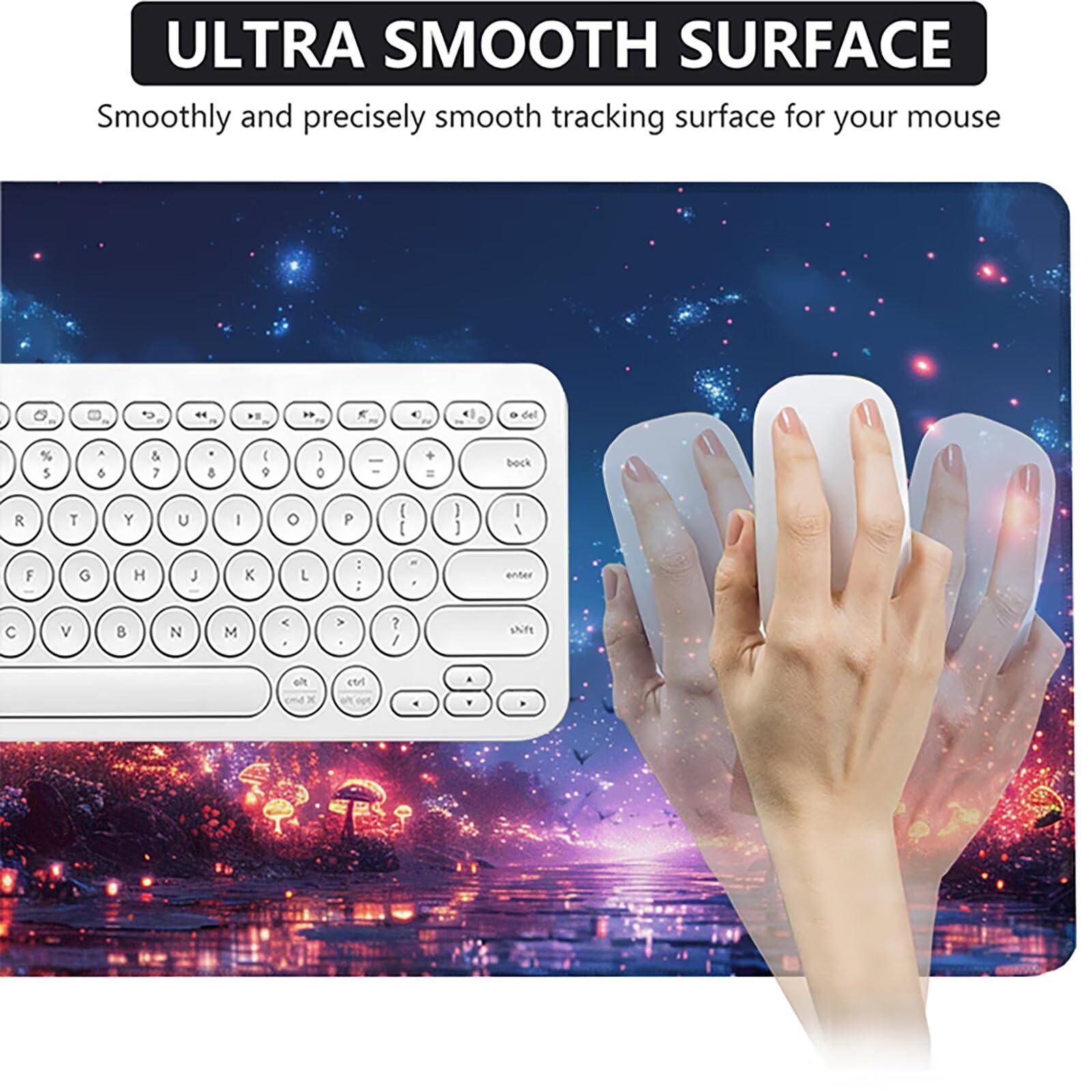 ChampiñóN Alfombrilla Ratón Gaming XXL 1500 x 800 mm, Alfombrilla Gaming Color Mousepad con Base de Goma Antideslizante, Impermeable Desk Mat para Teclado y Raton, Accesorios Gaming, Regalos 0-O