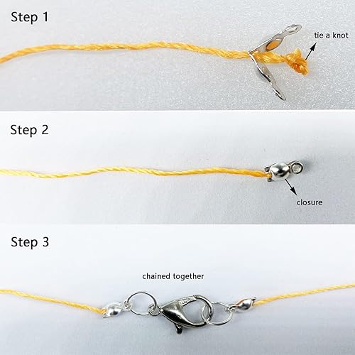 Miniatura 4 de Allazone 1400 puntas de cuentas para nudos, cubiertas de nudo, puntas de cuentas plegables, 7 colores, cubiertas abiertas de metal para