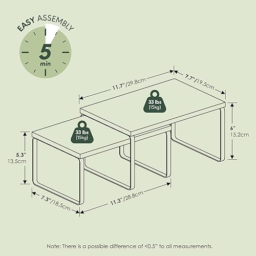 Vista 3 de Furinno Ravel - Estantes de cocina multiusos, expandibles, apilables, juego de 2, pino ámbar/negro