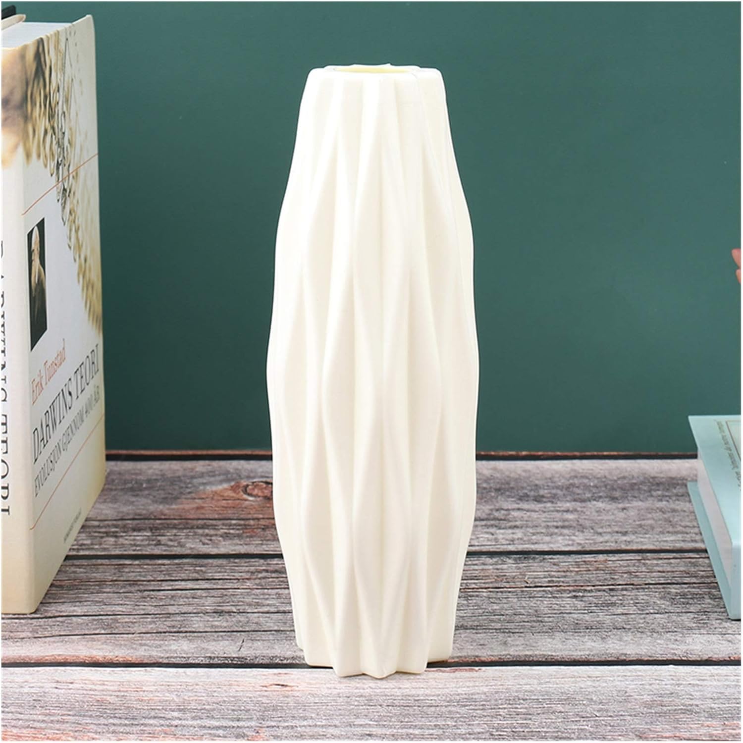 Bzgpmfud C Vase Desktop Flower White Imitation Erami Pot Decoration Home Plasti Vases(C)