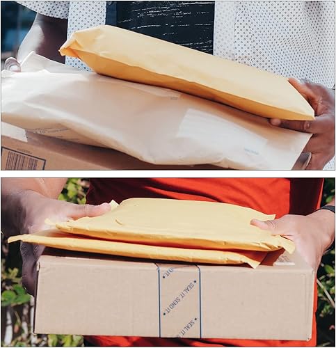 Miniatura 6 de Paquete de 40 sobres de burbujas de papel kraft amarillo de 8.5 x 11 pulgadas, sobres acolchados autosellados, sobres de correo de burbujas para