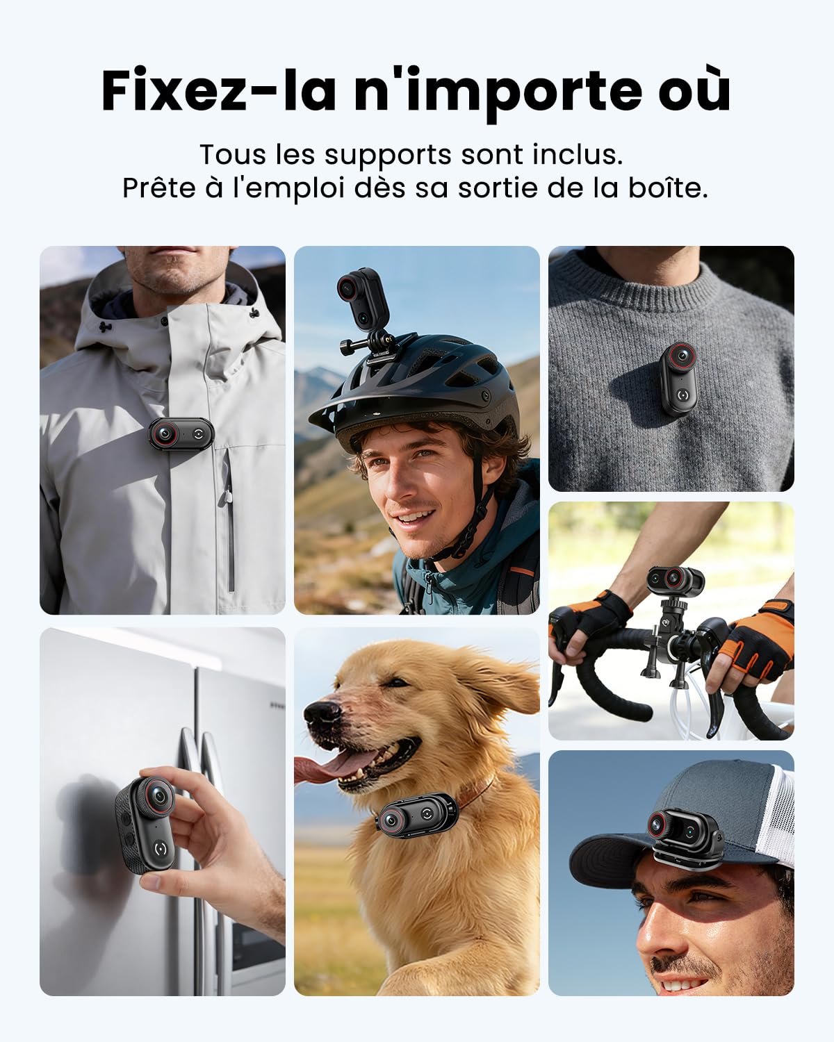 Mini Caméra Sport 4K avec Écran 1.47", Caméra Corporelle Magnétique Portable, POV WiFi, Batterie 150 Min, Idéal Vlog, Vélo, Moto et Piéton (Carte 64Go Incluse)