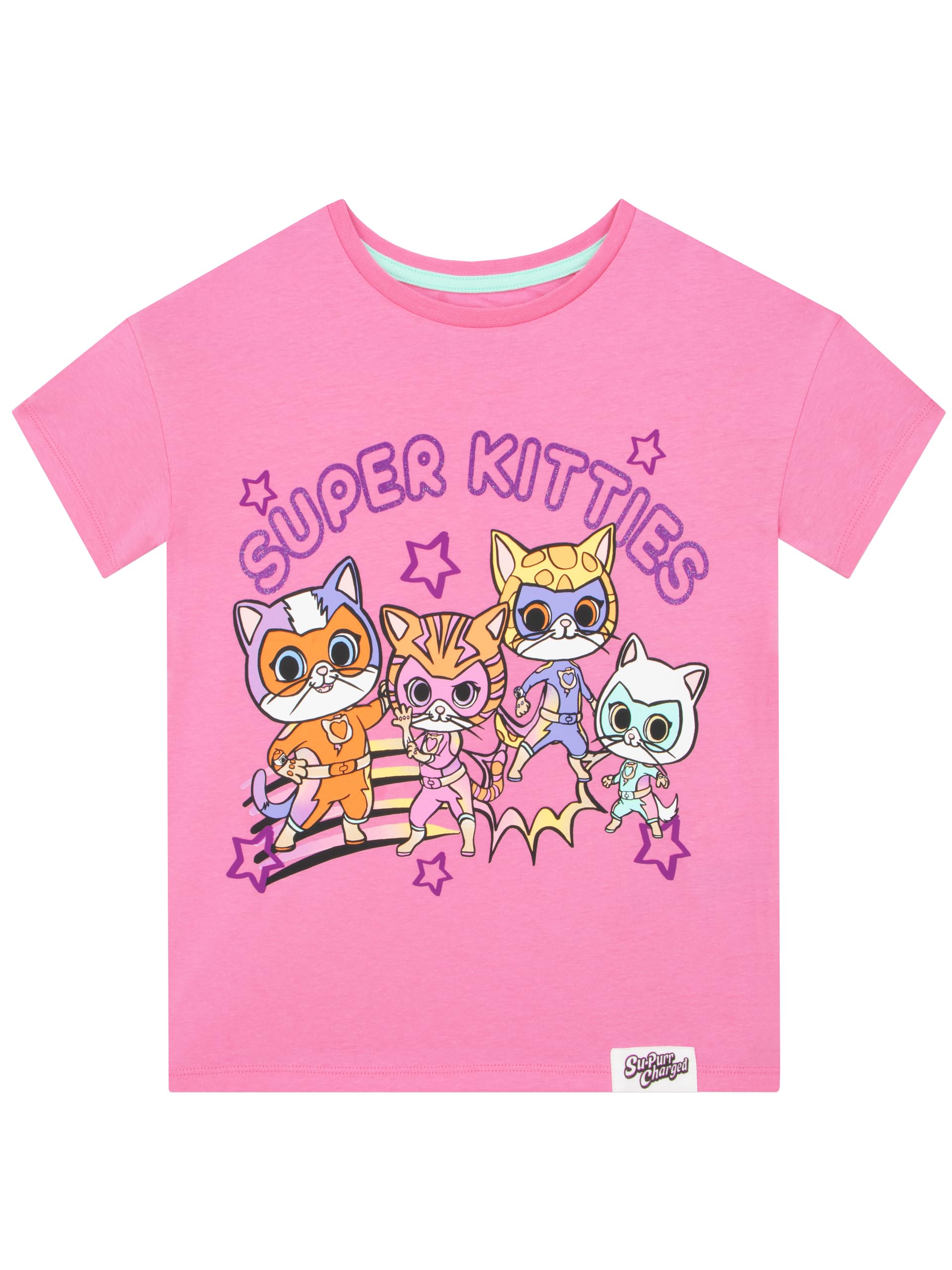 Disney SuperKitties T-shirt dla Dziewczynek, Dziecięcy T-shirt z Krótkim Rękawem, Letnie Ubrania dla Dziewczynek