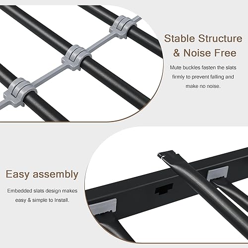 Miniatura 8 de Litera de camas individuales con escalera, de metal resistente con barandilla de seguridad de longitud completa, espacio de almacenamiento debajo de