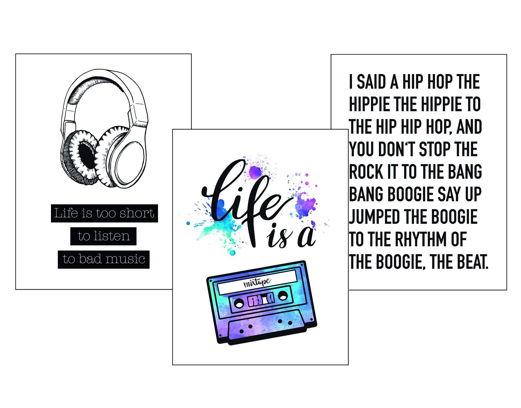 Close Up Musik-Kunstdruck Set – 3 Poster 'I Said A Hip Hop', 40x30 Cm, 250g/m² Matt, Made In Germany