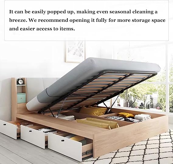 Hydraulic Bed Lift Mechanism, Heavy-Duty Gas Spring Storage Lift Kit for Space-Saving Mattress Lifting, Folding Bed Lifting System