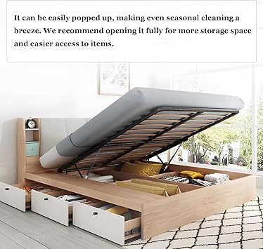 Hydraulic Bed Lift Mechanism, Heavy-Duty Gas Spring Storage Lift Kit for Space-Saving Mattress Lifting, Folding Bed Lifting System