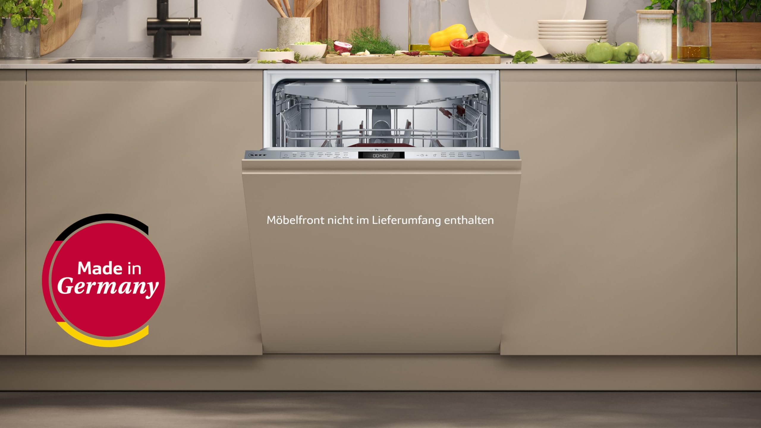 N 70, Geschirrspüler vollintegrierbar, 60 cm, S157ZCX18E | Made in Germany, Flex 2 Korbsystem für flexible Beladung, Zeolith-Trocknung, Smart Start für optimale Startzeit, TimeLight