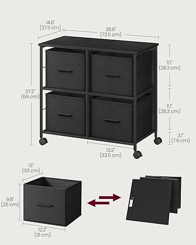 Miniatura 9 de VASAGLE Archivador con 3 cajones, soporte para impresora, estante de almacenamiento de cubo, para A4, documentos tamaño carta, caja