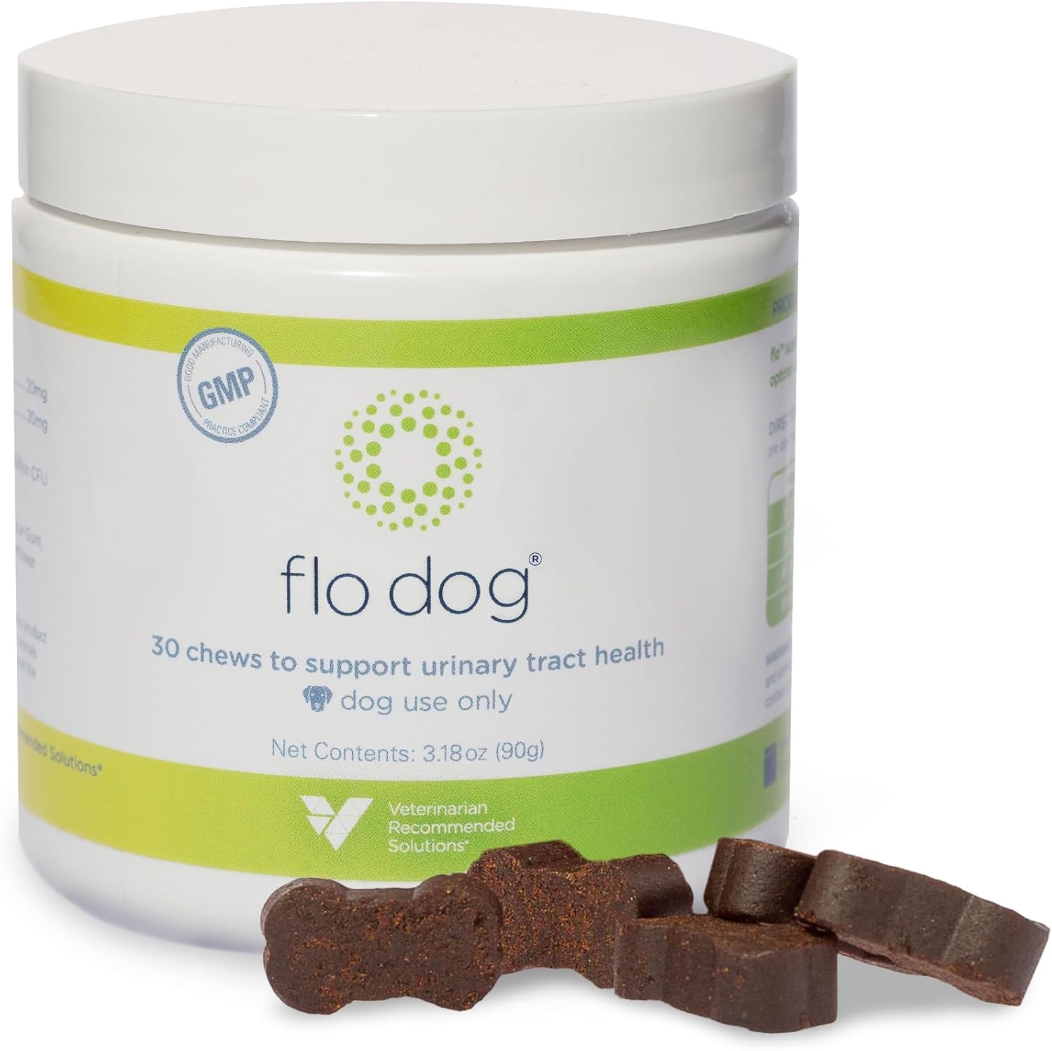 Flo Dog Cranberry Supplement for Dogs by Veterinarian Recommended Solutions - Bladder Control for Dogs - Urinary Tract Support - Cranberry Chews - Immune & Gut Support