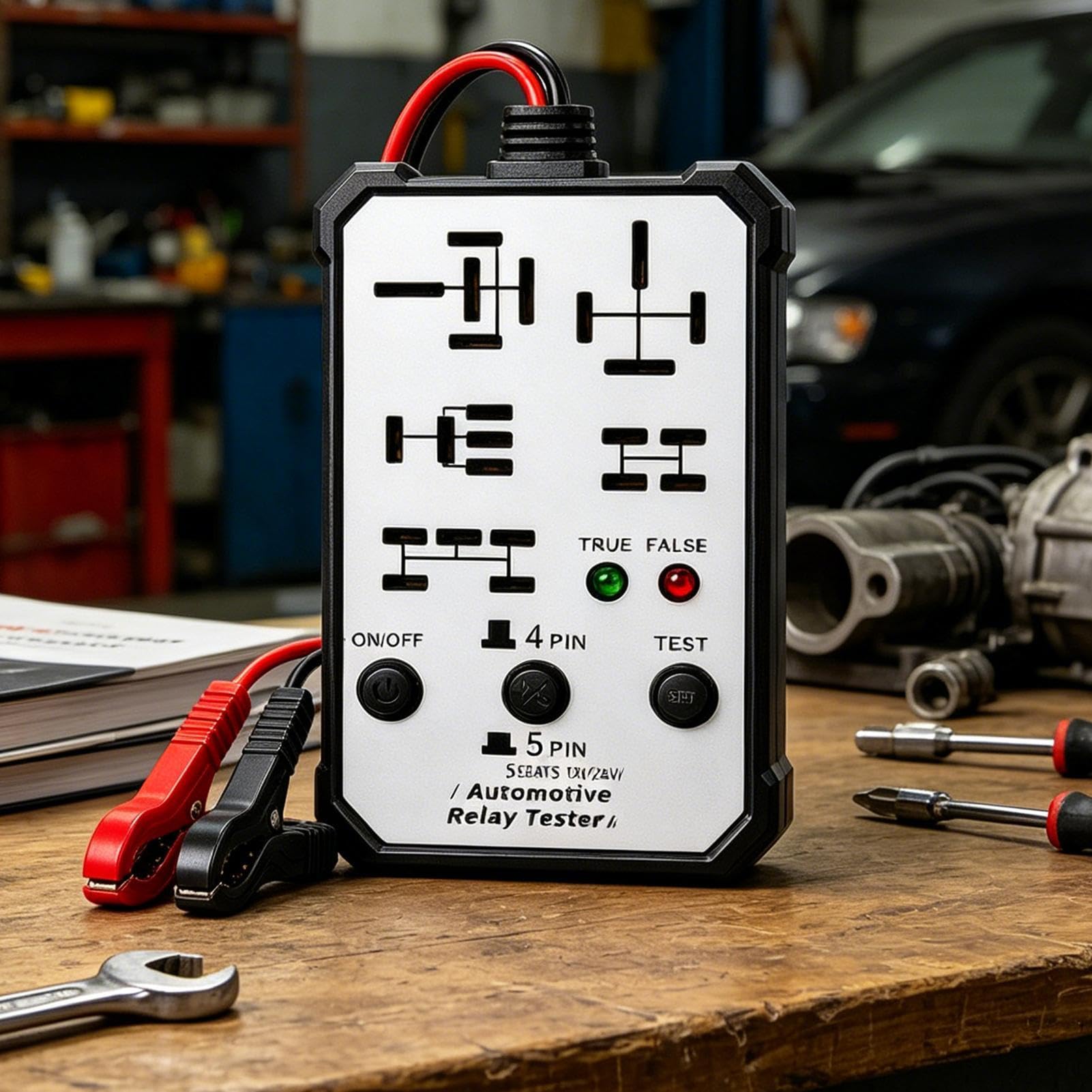 Comprobador de relés de coche 12 V 24 V con indicador luminoso integrado