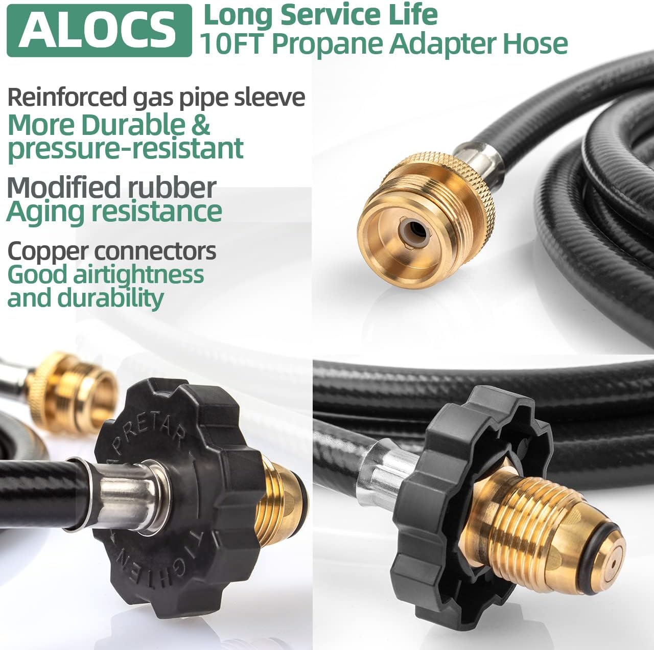 F273704 10FT Propane Hose Adapter Compatible With Mr Heater Big Buddy Series, Fits Mr Buddy Heater to Propane Tank MH9BX MH18B, Assembly Hose Adapter