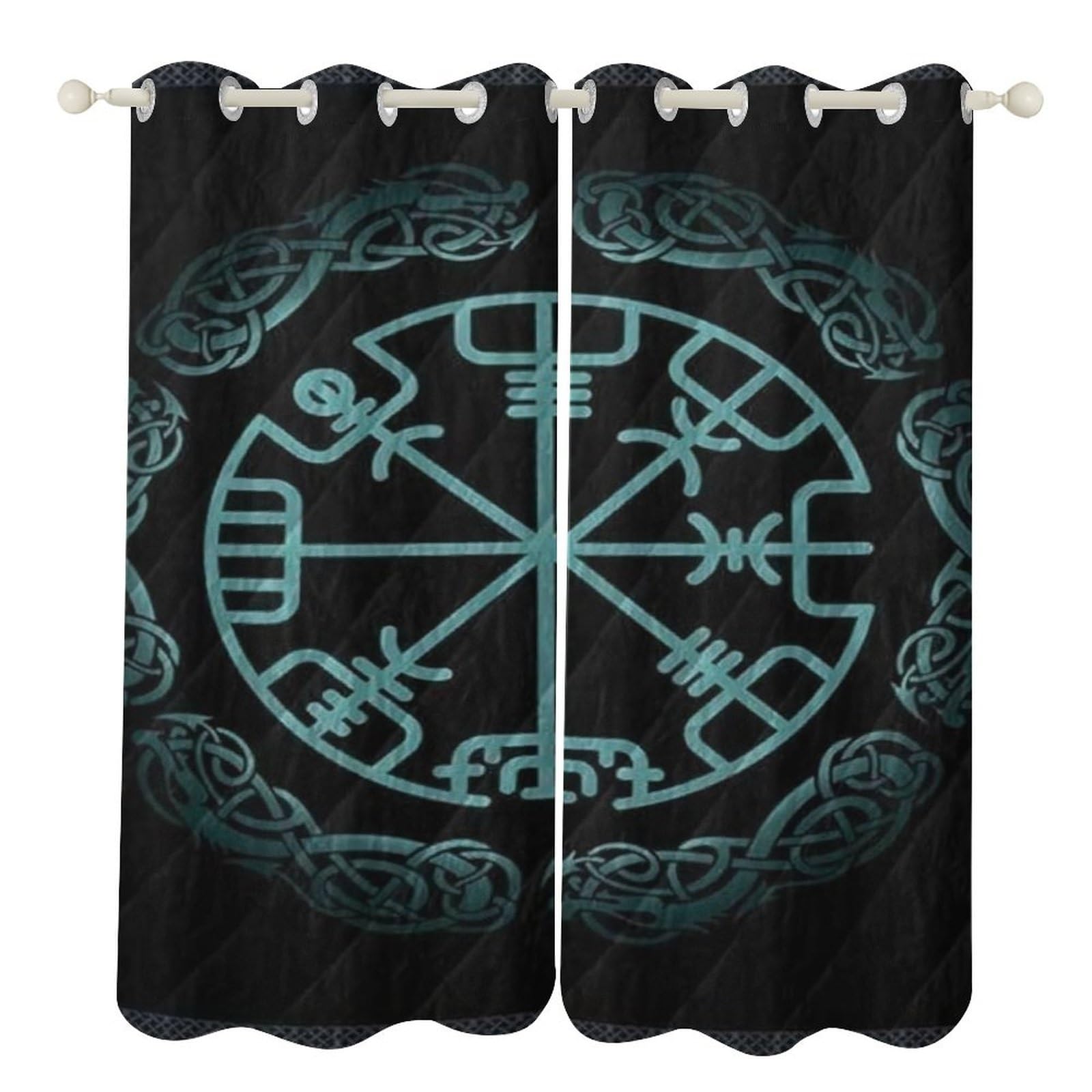 Rideau de qualité supérieure Vegvisir A | Finition occultante et isolante 52x84 pouces