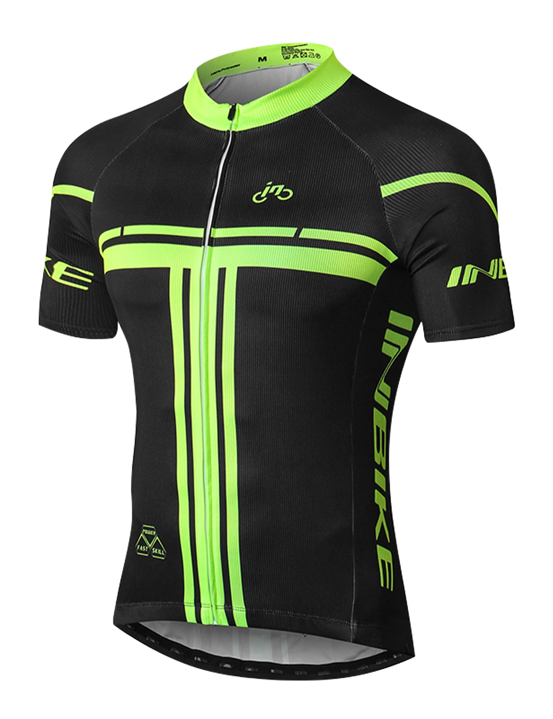 INBIKE Maillot Cyclisme Homme Ete Respirant et Extensible Maillot VTT Homme avec 3 Large Poches pour Velo, VTT,Moto, Course, Excercice