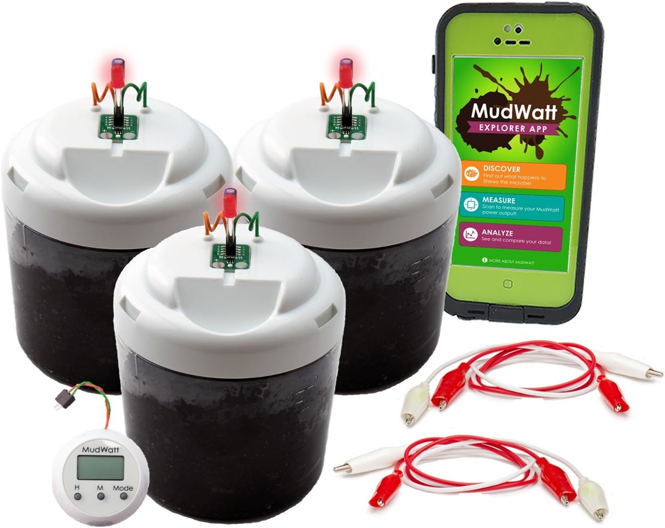 MudWatt - Clean Energy From Mud - Grow Your Own Living Fuel Cell - Science Fair Pack