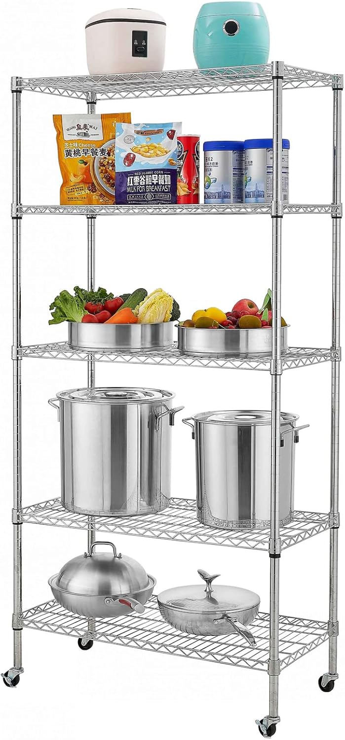 GOODSILO 5 Tier Wire Shelf Organizer Standing Pantry