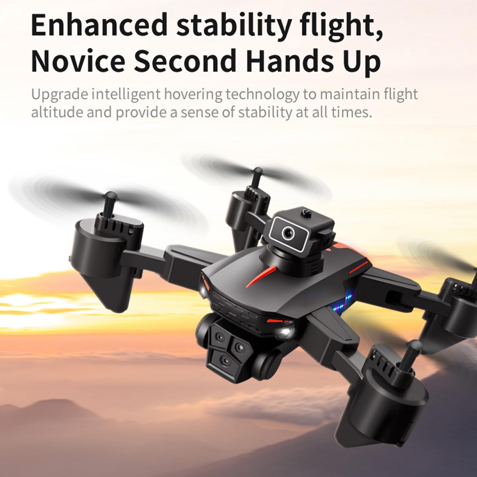 4K HD RC-Drohne mit 2,4 GHz WLAN, faltbarer Quadrocopter mit 3 Kameras, 50-fachem Zoom, Vier-Wege-Hindernisvermeidung, intelligentem Schießen im Beauty-Modus, APP-Steuerung