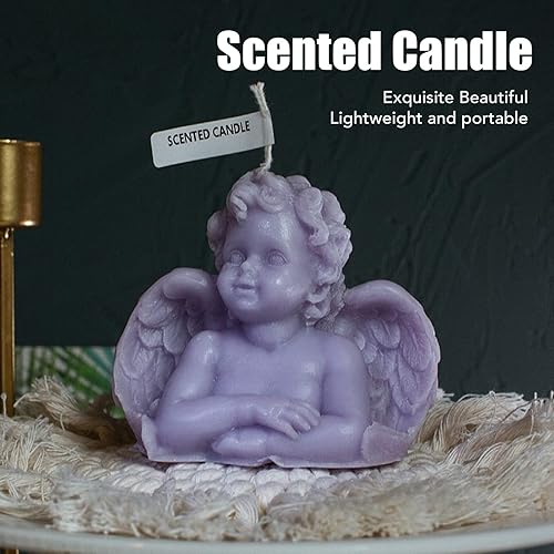 Miniatura 4 de Vela de ángel, vela perfumada de soja, vela ligera perfumada para aromaterapia, vela vegana, linda vela decorativa hecha a mano, vela estética de