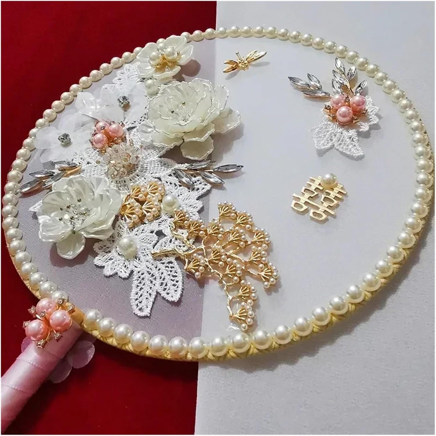 Bride Handheld Fan Retro Wedding Decorative DIY Handmade Vintage Flower Fans Party Favors Home Ornaments