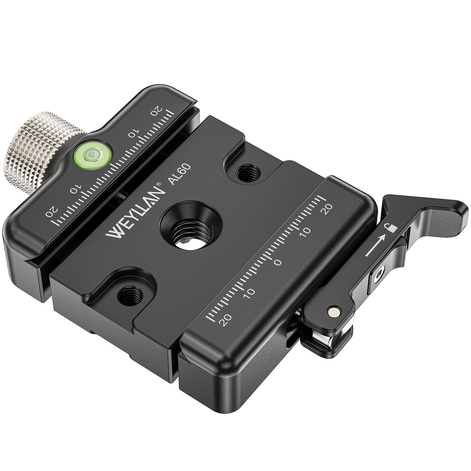 WEYLLAN AL60 Quick Release Plate Clamp, Morsetto per Piastra a Sgancio Rapido, Quick Release Clamp per Arca Swiss, Bloccaggio a Manopola e Bloccaggio a Leva