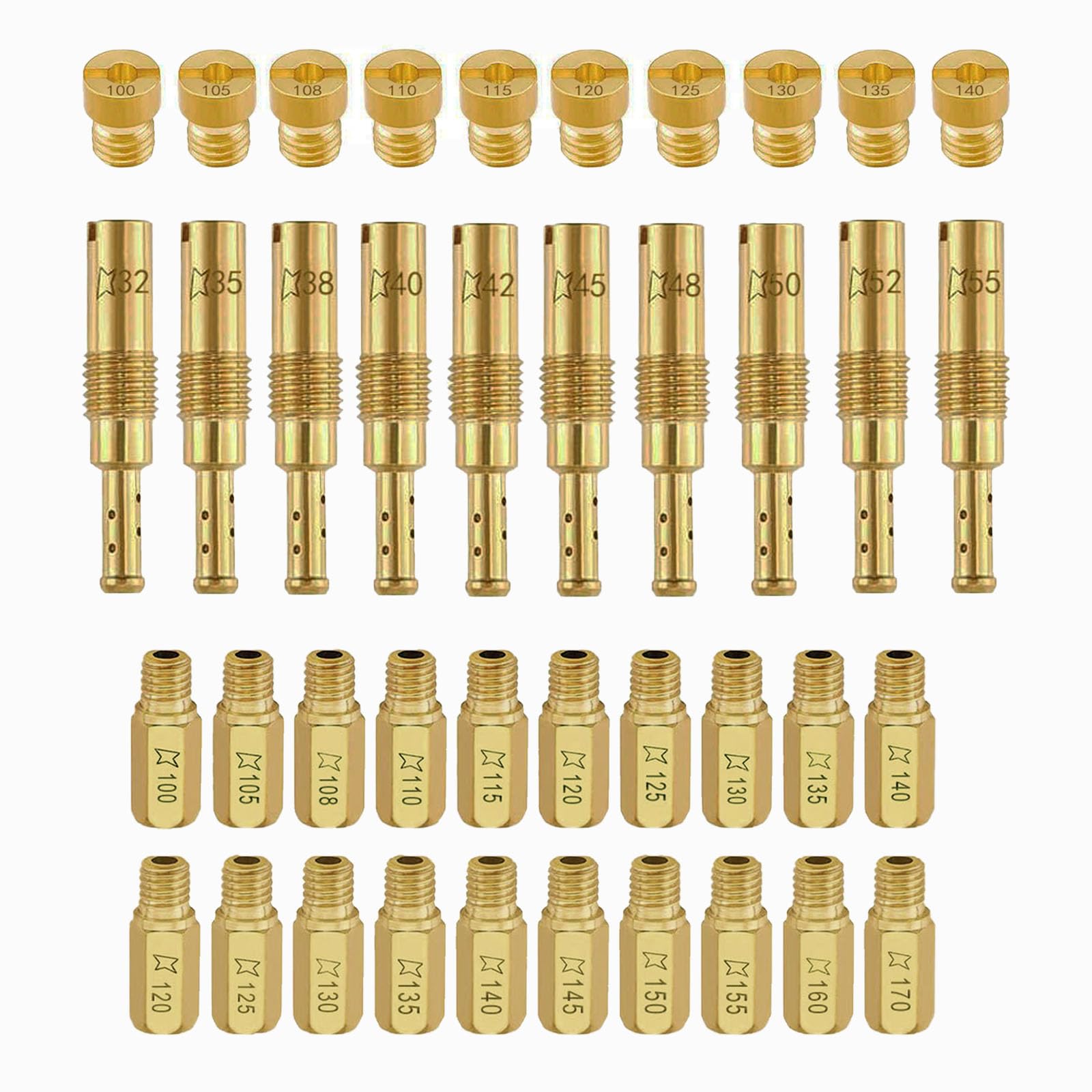 Carburetor Jet Kit Carburetor Jets Replacement Include 30 Pcs M5 Main Jets and 10 Pcs M6 Slow Pilot Jets Compatible with Keihin PWK OKO CVK KOSO PE PWM for Optimal Performance and Precision Tuning