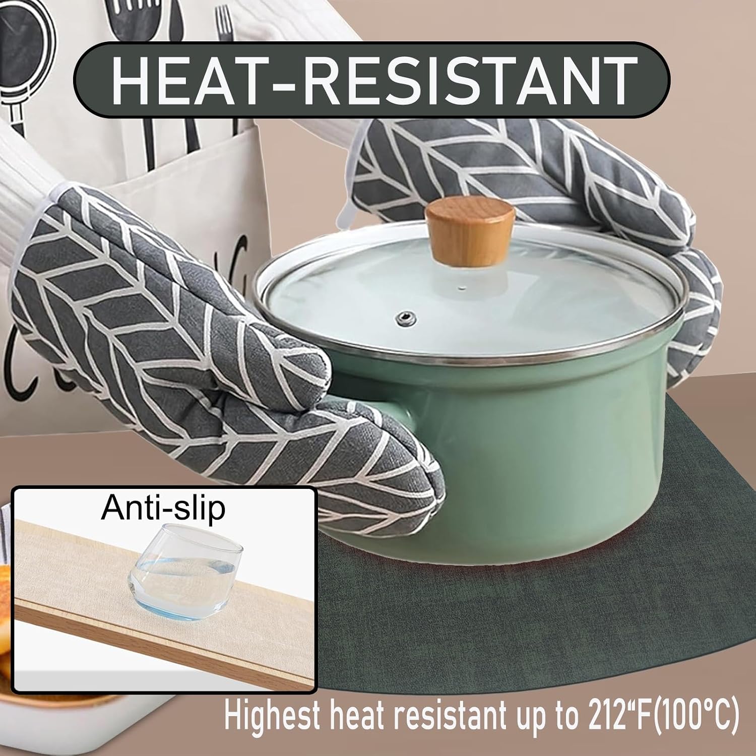 Round Table Placemats Set of 4, Faux Leather Wedge Shape Place Mats Heat Resistant Wipeable Washable Table Mats, Heavy Duty Kitchen Dining Mats(Dark green)