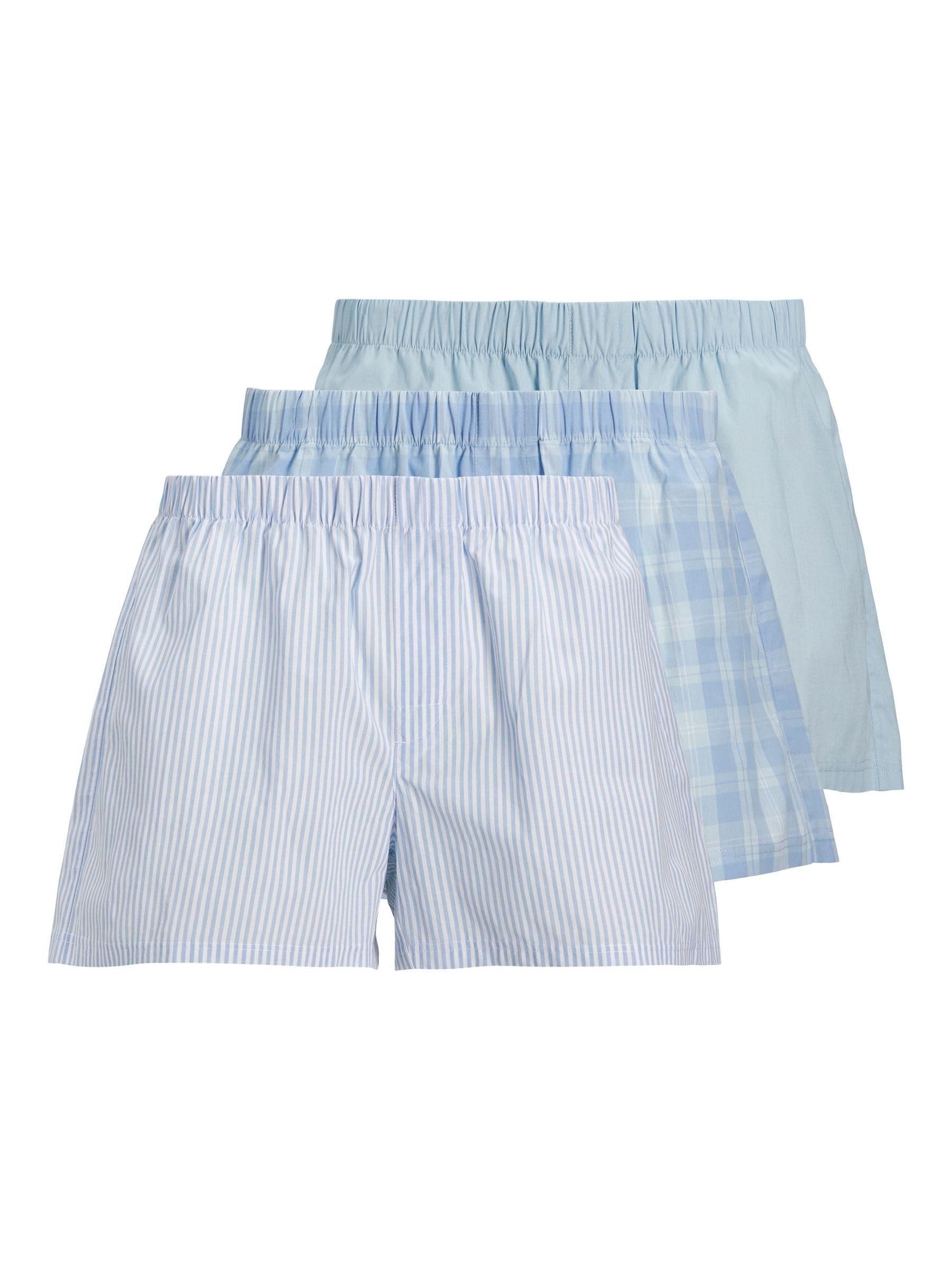 Jack & Jones Men's Chambray Blue Pack Milano Woven Boxers L