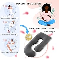 Vista 5 de ALLOPERA Almohada de embarazo, almohada de maternidad de cuerpo completo de 57 pulgadas con funda extraíble lavable, soporte para dormir