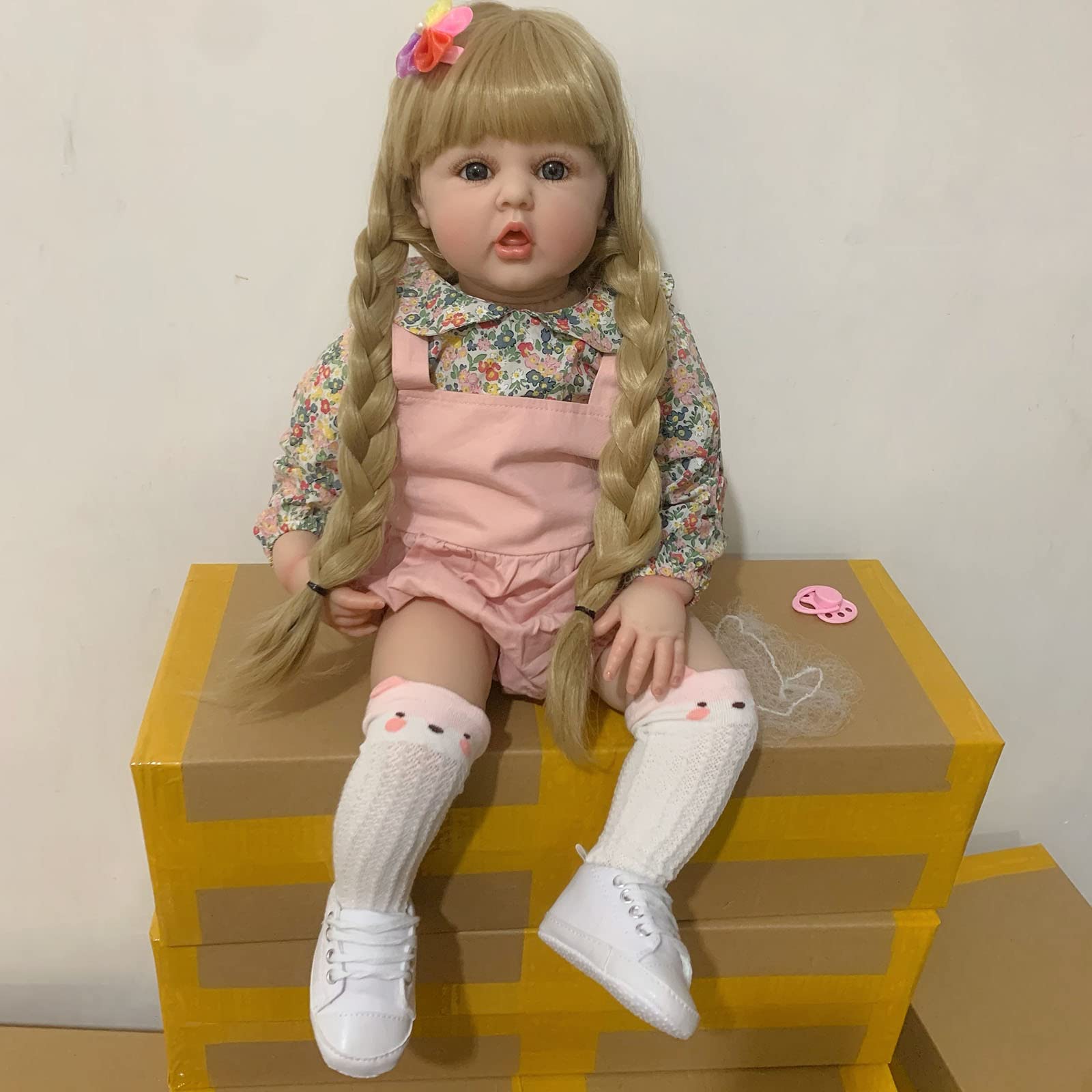 Amazon.co.jp: 60センチシリコーンリボーンドールおもちゃ女の子金髪