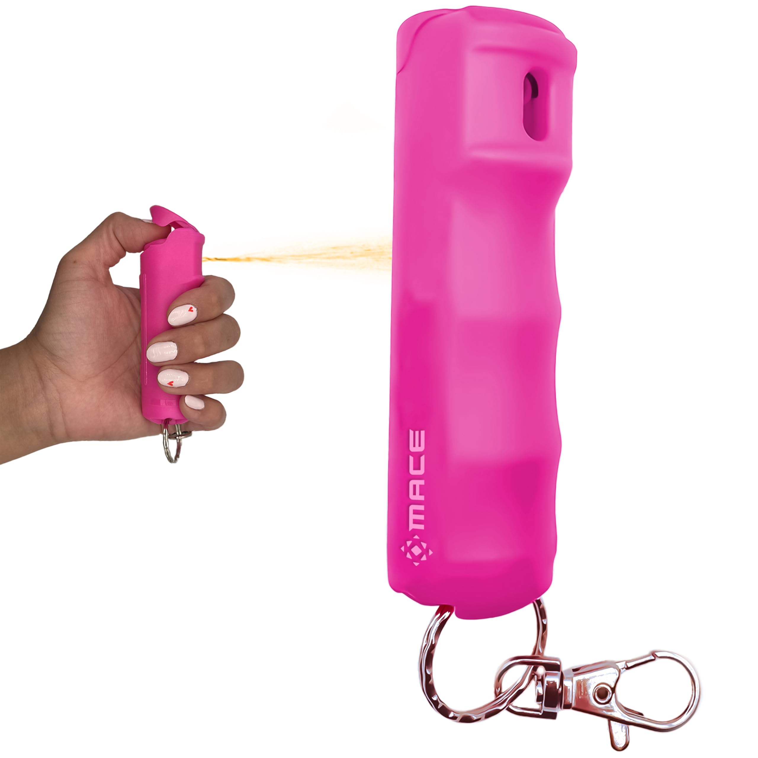 Mace Pepper Spray - Maximum Police Strength OC with UV Dye, Fast Flip Top, Ergonomic Finger Grip, Easy Carry Keychain, 12 Feet Range, 0.42 oz Compact Model, Self Defense Pepper Spray for Women & Men