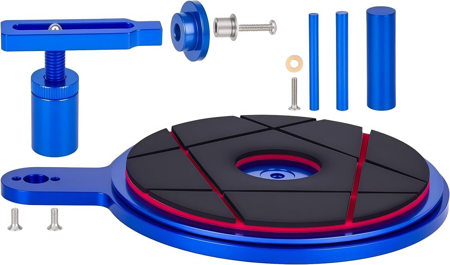 RC Tire Gluer Tool, Adjustable Aluminum RC Tire Gluing Stand for 1/10 & 1/8 Scale On-Road Off-Road Drift Cars, Fits 40mm & Smaller RC Tires (Blue)