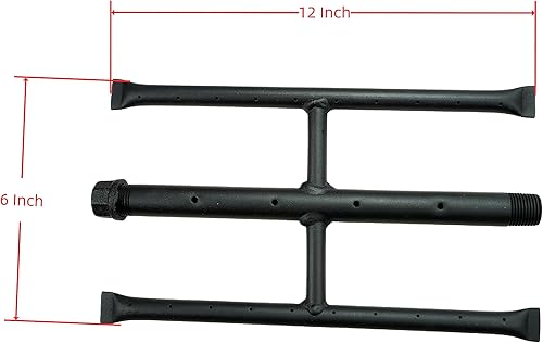 Miniatura 2 de Chimenea rectangular de gas y chimenea de gas, quemador H para chimenea de gas bunrer con 3 tubos (15 pulgadas)
