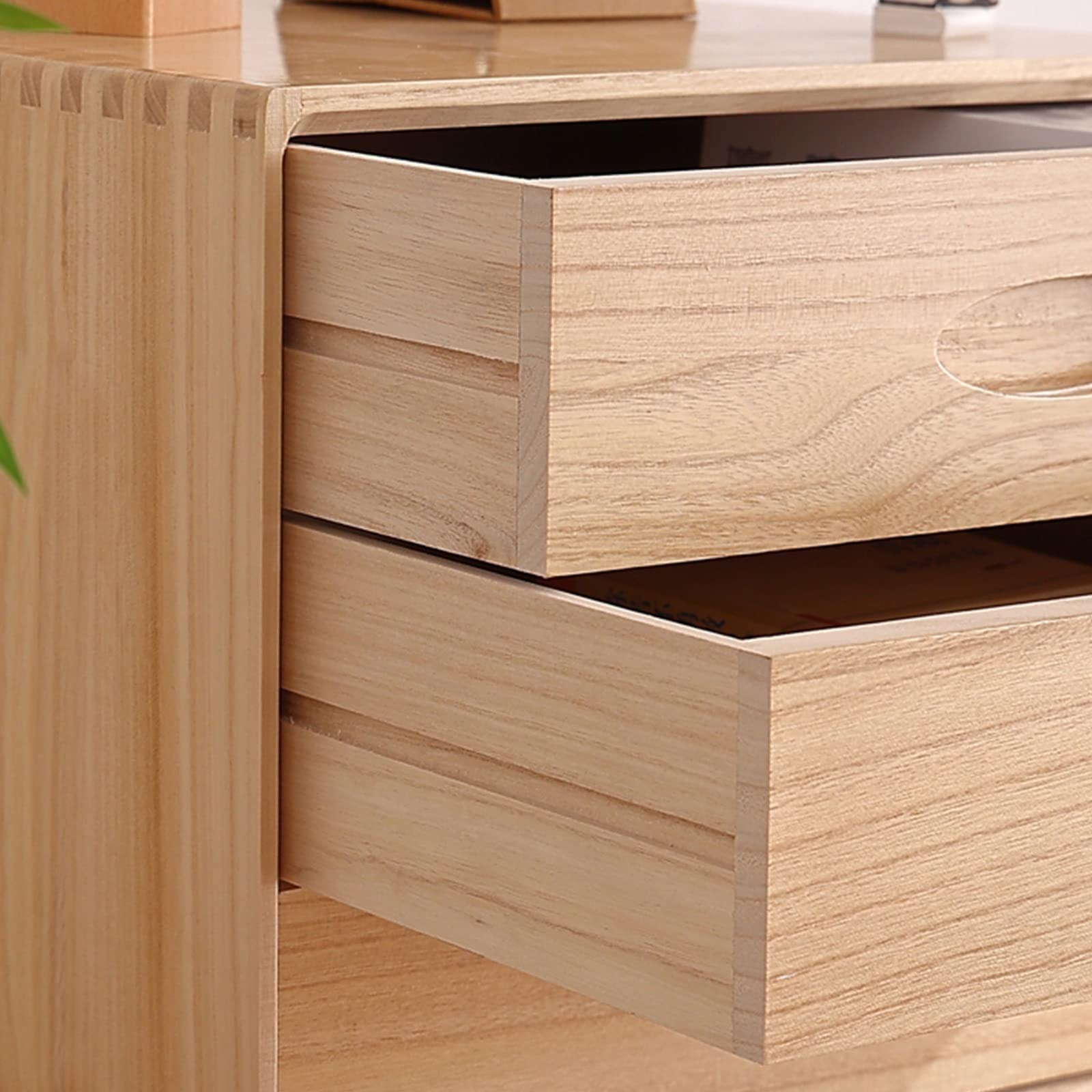 Organizador de escritorio de madera con cajones para suministros de oficina, caja de almacenamiento de madera maciza para el hogar y la oficina, pequeño archivador plano para cosméticos, libros y