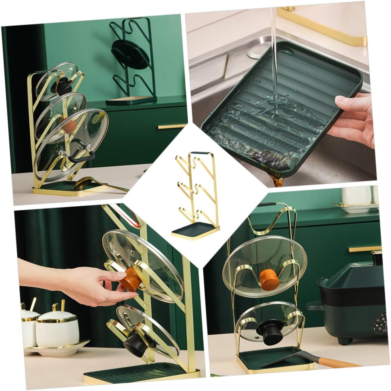 2pcs Multi Pot Lid Organizer Rack for Kitchen Storage Practical Cover Holder for Easy Access Cabinets Modern Design for Home Use for Restaurants and Events