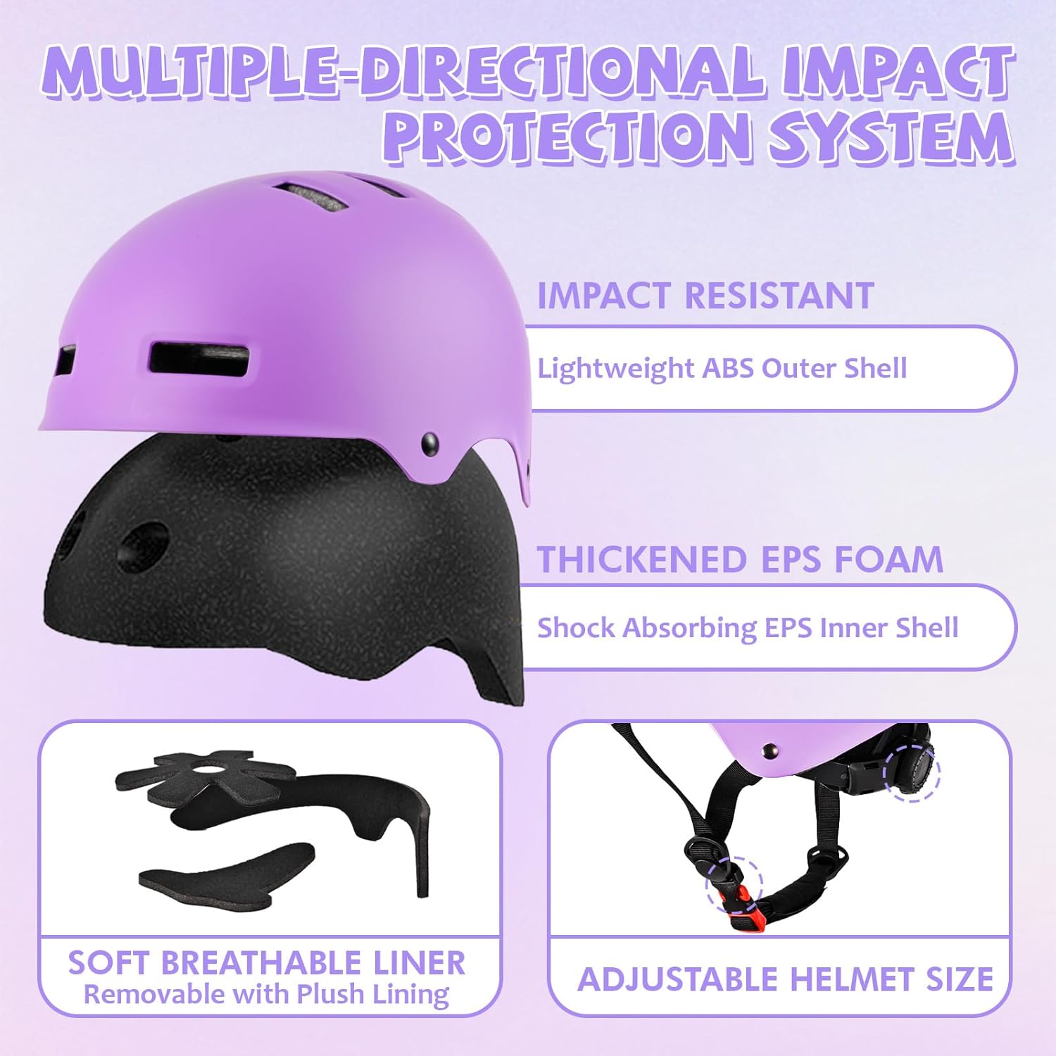 Adjustable Kids Bike Helmet for Boys Girls Youth, Kids Protective Helmets for Multi-Sports Skateboard Scooter Bicycle Cycling Skating