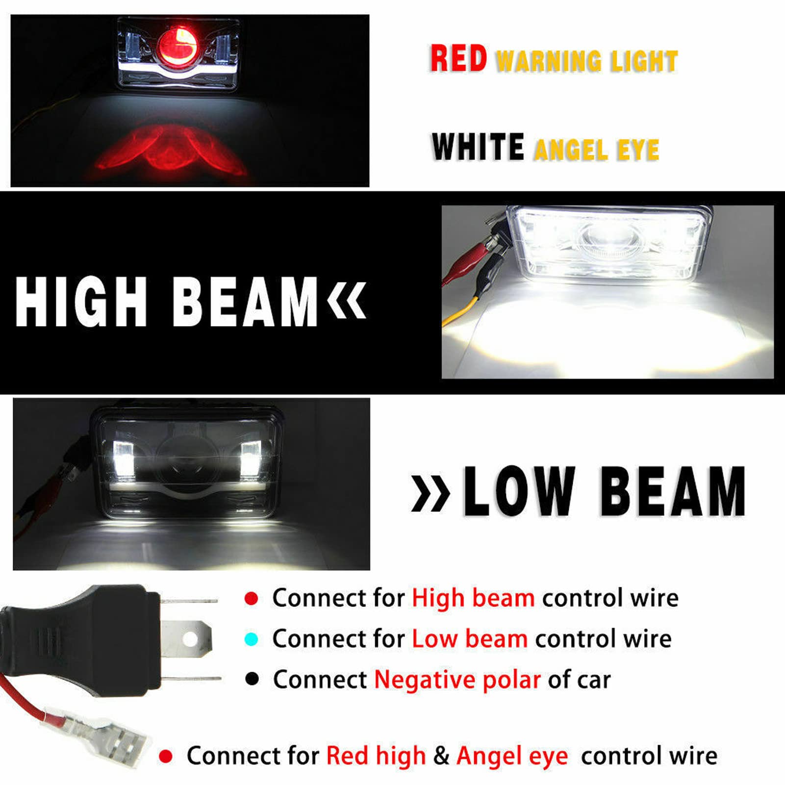 Faro a LED Quadrato, Faro Anteriore a LED Quadrato per Camion con DRL Abbagliante e Anabbagliante per Cherokee Limited Sport Utility 2015