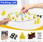 Upgraded Magnetic Chess Game with 40 Magnetic Stones & 2 Adjustable Ropes – Portable Strategy Game for Family Night, Travel, Educational Gift for Kids & Adults, Valentine’s Day Party Toy(Yellow)